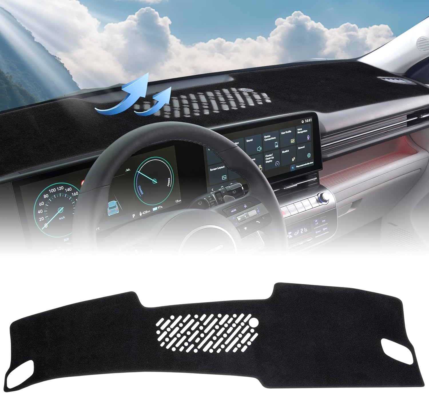 Interior Design Application - Penutup Dasbor Kompatibel dengan Hyundai Kona