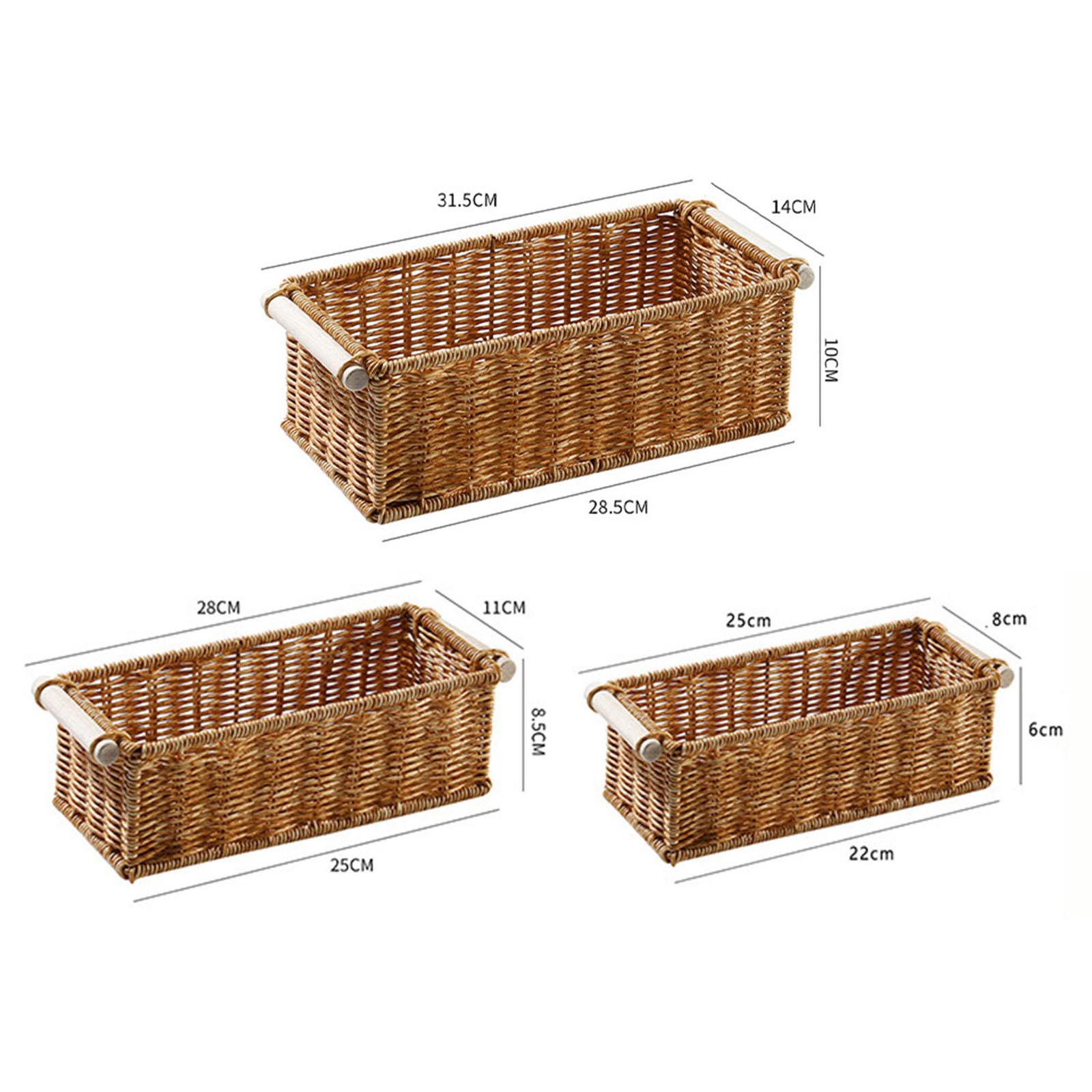 Woven Basket Set - Keranjang Penyimpanan Rotan Imitasi Nampan Parfum
