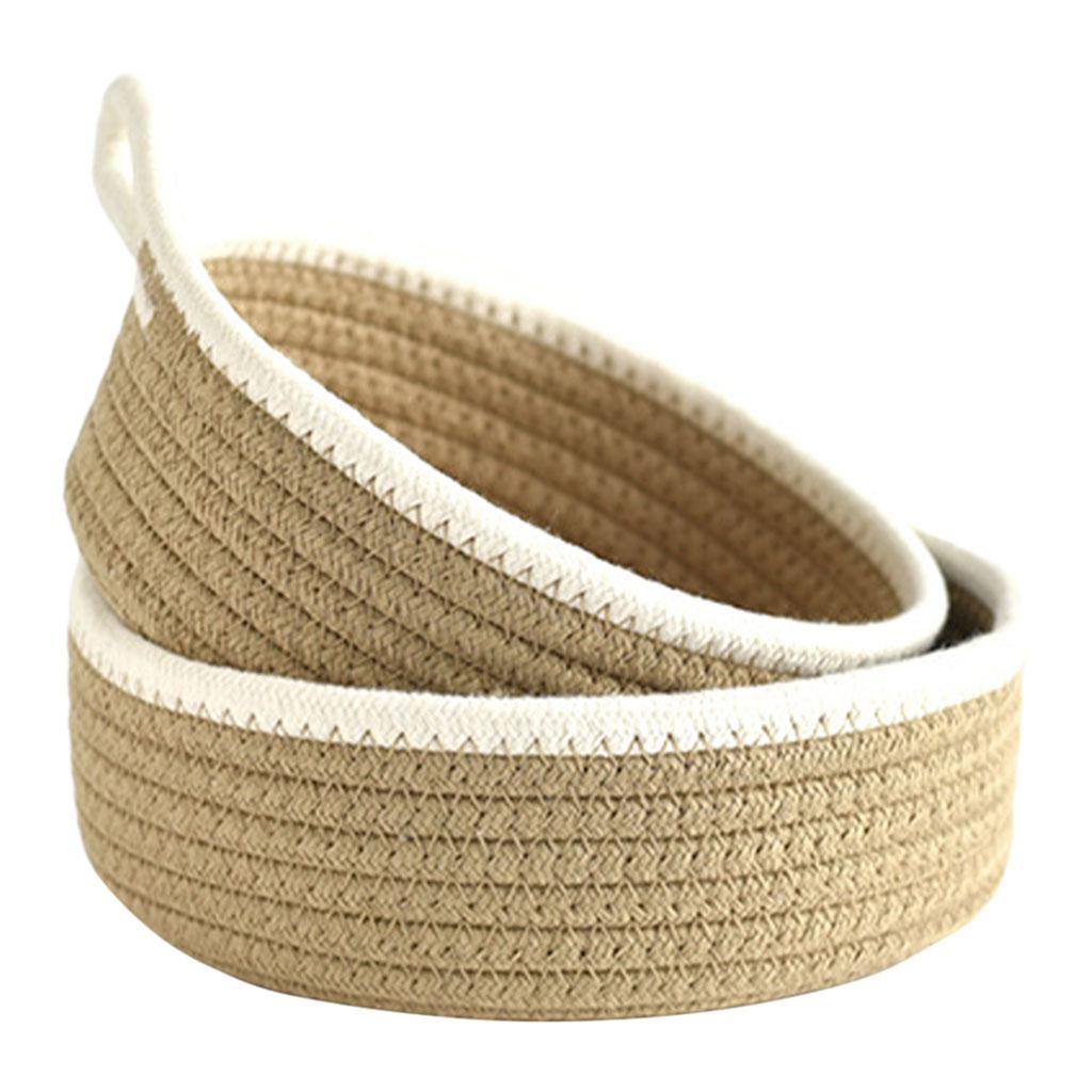 Woven Basket Set - 2x Set Keranjang Anyaman Kecil Bulat,