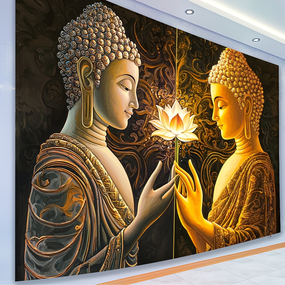 Interior Design Zen Style - Tapestry Dinding Teratai Buddha Seni Spiritual