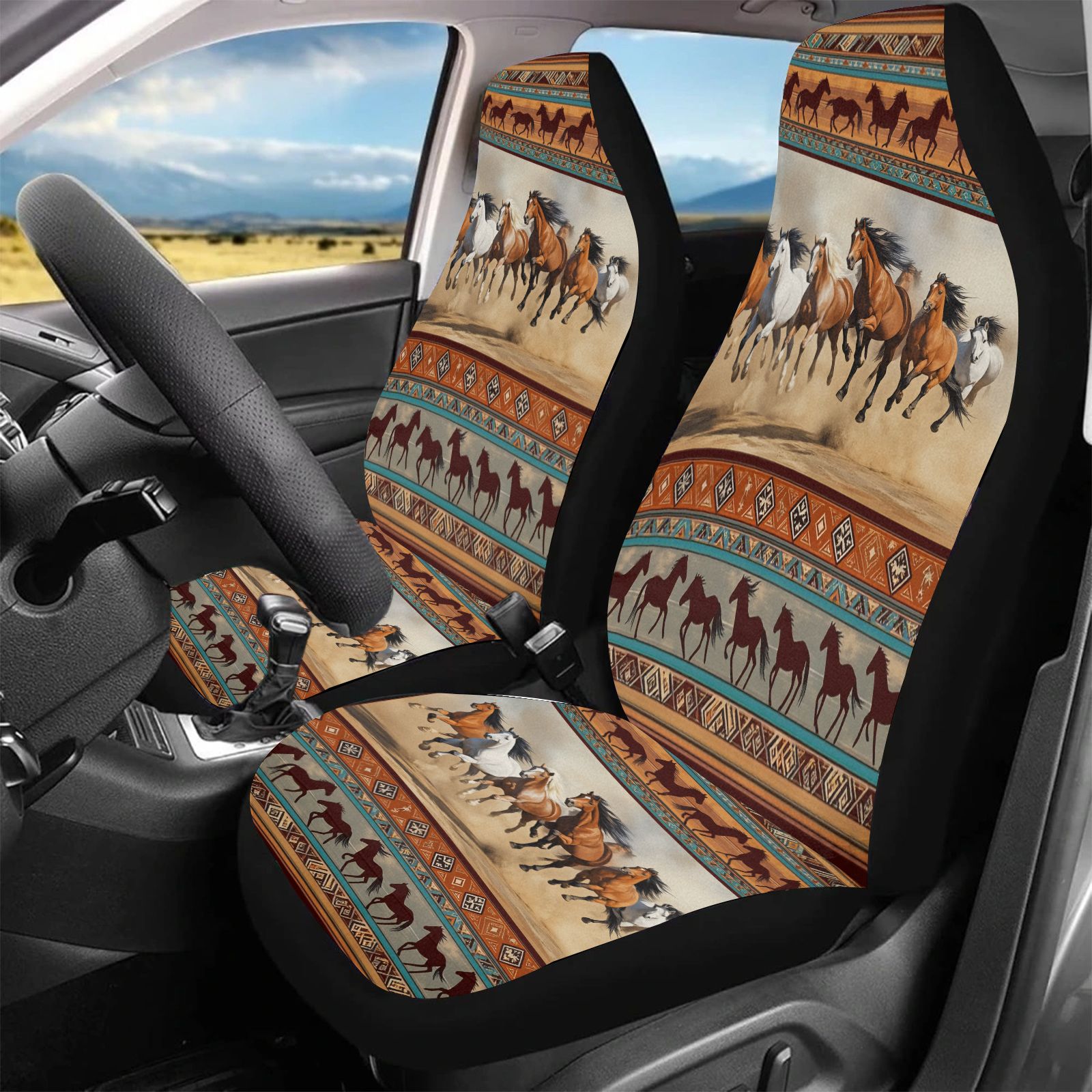 Interior Design Earth Tones - Sarung Jok Mobil Dengan Motif Kuda