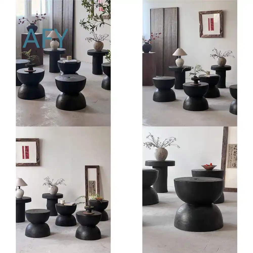 Interior Design Zen Style - Bangku Kayu Terkarbonisasi untuk Dekorasi Rumah,
