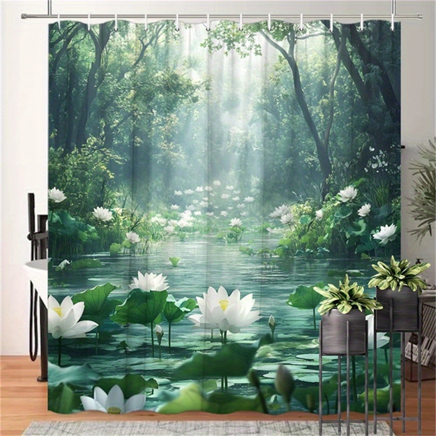 Tirai Mandi Hutan Teratai Poli - Interior Design Zen Style ulasan dan harga