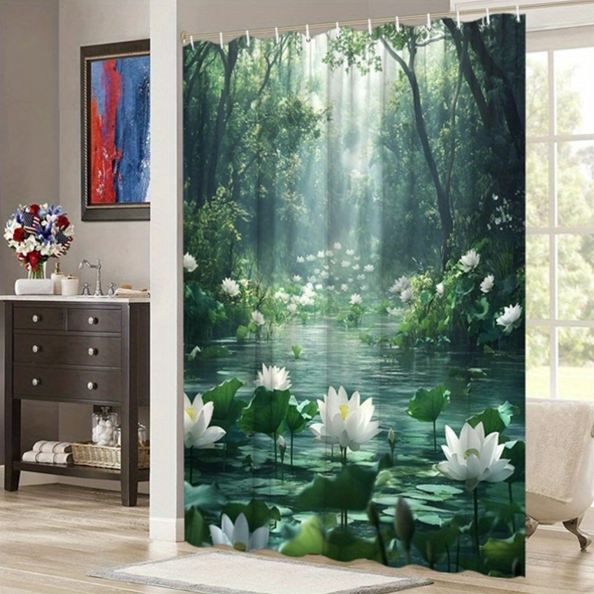 Tirai Mandi Hutan Teratai Poli - Interior Design Zen Style ulasan dan harga