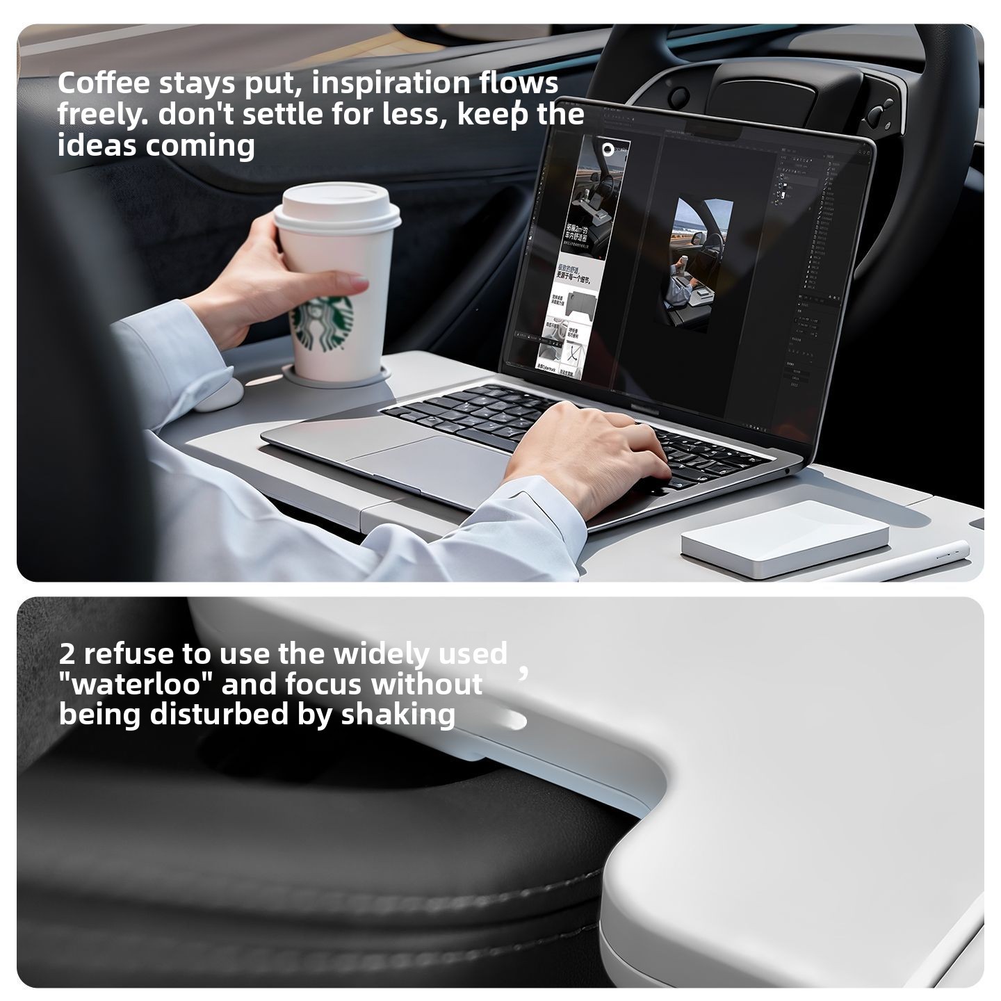 Meja Mobil Lipat untuk Tesla M - Interior Design Mockup ulasan dan harga