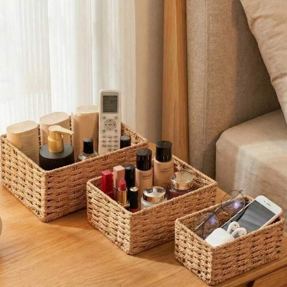 3Pcs Keranjang Penyimpanan Any - Woven Basket Set ulasan dan harga