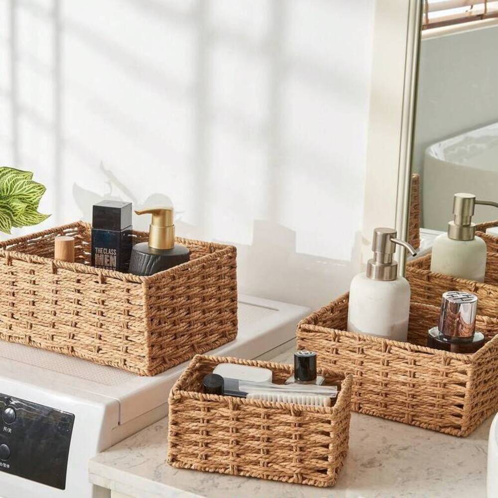 3Pcs Keranjang Penyimpanan Any - Woven Basket Set ulasan dan harga