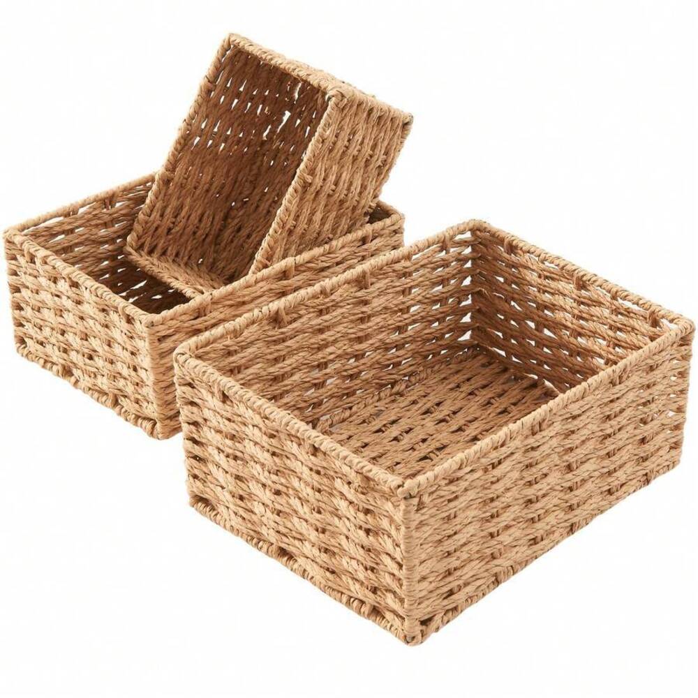 3Pcs Keranjang Penyimpanan Any - Woven Basket Set ulasan dan harga