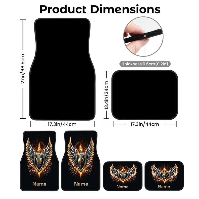 4pcs Karpet Mobil dengan Nama  - Interior Design Name ulasan dan harga