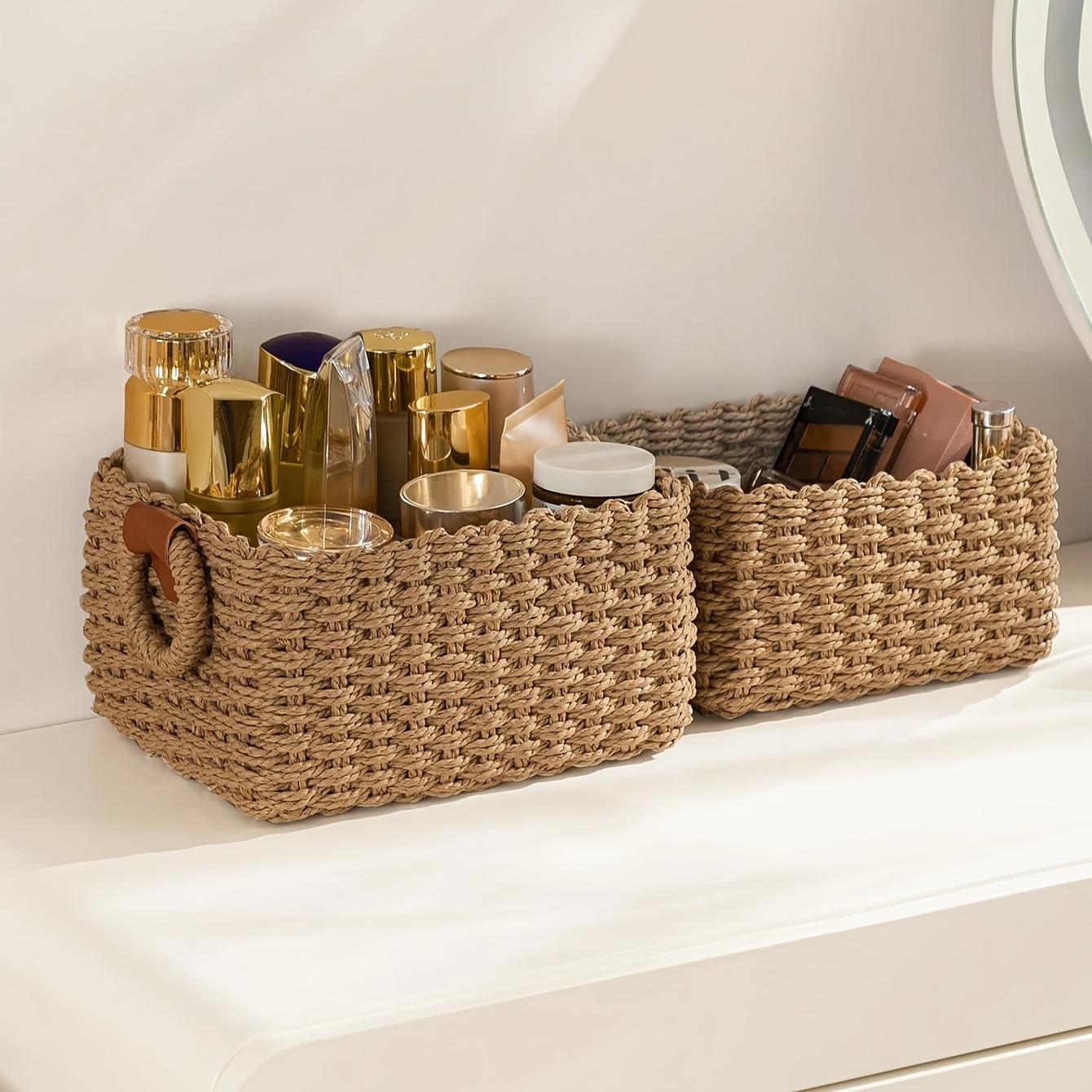 Keranjang Penyimpanan Kosmetik - Woven Basket Set ulasan dan harga